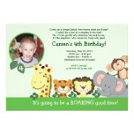 Carte d'anniversaire animale de photo de vert de p faire-part personnalisables