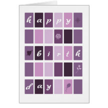 carte d'anniversaire avec les carrés abstraits - a