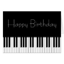 Carte d'anniversaire - clés de clavier de piano