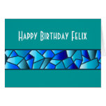 Carte d'anniversaire de bande en verre souillé de 