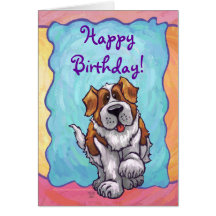 Carte d'anniversaire de chien de St Bernard