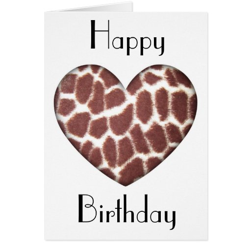 Carte d'anniversaire de coeur d'impression de gira