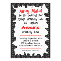 Carte d'anniversaire de crâne de pirate invitation