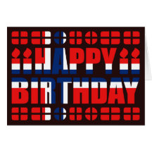 Carte d'anniversaire de drapeau de la Norvège