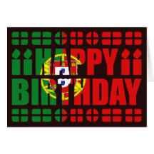 Carte d'anniversaire de drapeau du Portugal