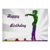 Carte d'anniversaire de gymnaste