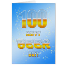 Carte d'anniversaire de jour heureux de bière 100t