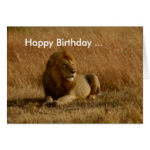 Carte d'anniversaire de lion
