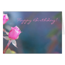 Carte d'anniversaire de rose de rose