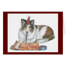 Carte d'anniversaire de Sheltie