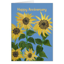 Carte d'anniversaire de tournesol