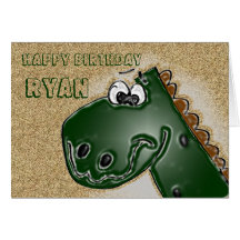 carte d'anniversaire du dinosaure 3D