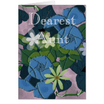 Carte d'anniversaire florale bleue de tante