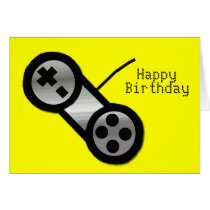Carte d'anniversaire jaune de jeu de Vidoe cartes