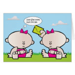 Carte d'anniversaire jumelle de faire-part de nais