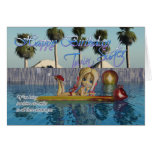 Carte d'anniversaire jumelle de soeur, piscine de 