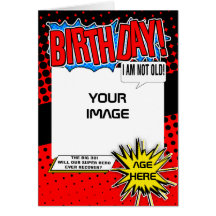 Carte d'anniversaire - le super héros comique char