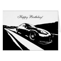 carte d'anniversaire orientée de la voiture 350Z