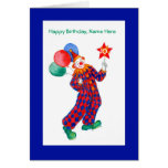 Carte d'anniversaire personnalisable de clown