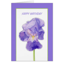 Carte d'anniversaire pourpre d'iris cartes