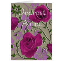 Carte d'anniversaire rose de tante de roses