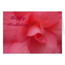 Carte d'anniversaire rose lumineuse de bégonia