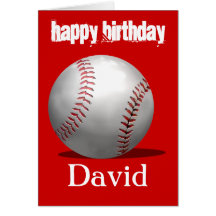 Carte d'anniversaire rouge de base-ball