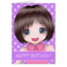 Carte d'anniversaire superbe d'Anime