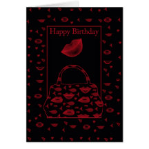 carte d'anniversaire tendy de sac à main de rouge 