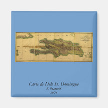 Carte d'antiquaire du classique 1805 de Hispaniola Magnets Pour Réfrigérateur