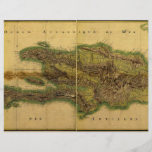 Carte d'antiquaire du classique 1805 de Hispaniola Prospectus