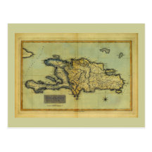 Carte d'antiquaire du classique 1823 de Hispaniola Cartes Postales