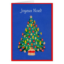 Carte d'arbre de Noël, française