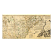 Carte d'atlas d'Américain de Thomas Jefferys 1776 Photocartes Personnalisées
