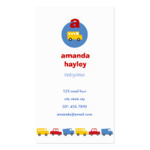 Carte de appeler/profil de babysitter d'amusement  modèle de carte de visite