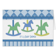 Carte de baby shower de collection de carrousel de