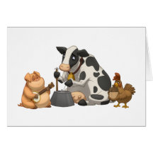 Carte de bande de cruche d'animal de ferme (blanc 