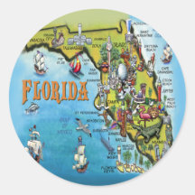 Carte de bande dessinée de la Floride Autocollant
