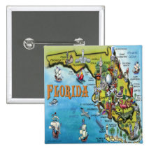 Carte de bande dessinée de la Floride Pin's Avec Agrafe