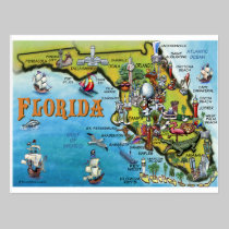 Carte de bande dessinée de la Floride cartes postales