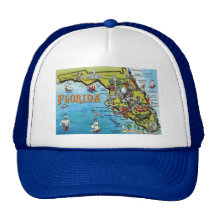Carte de bande dessinée de la Floride Casquettes