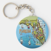 Carte de bande dessinée de la Floride Porte-clef