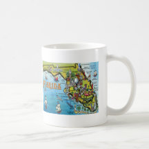 Carte de bande dessinée de la Floride Tasse