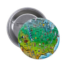 Carte de bande dessinée des Etats-Unis Badges Avec Agrafe