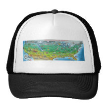 Carte de bande dessinée des Etats-Unis Casquette