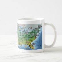 Carte de bande dessinée des Etats-Unis Tasses À Café