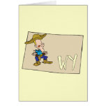 Carte de bande dessinée du Wyoming WY avec un cowb