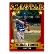 Carte de base-ball faite sur commande rouge foncé  cartes de visite professionnelles