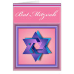 Carte de bat mitzvah d'étoile de David