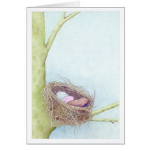 Carte de blanc de nid d'oiseaux